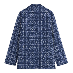 Shibori Floral Pattern Print Women's Cotton Blazer