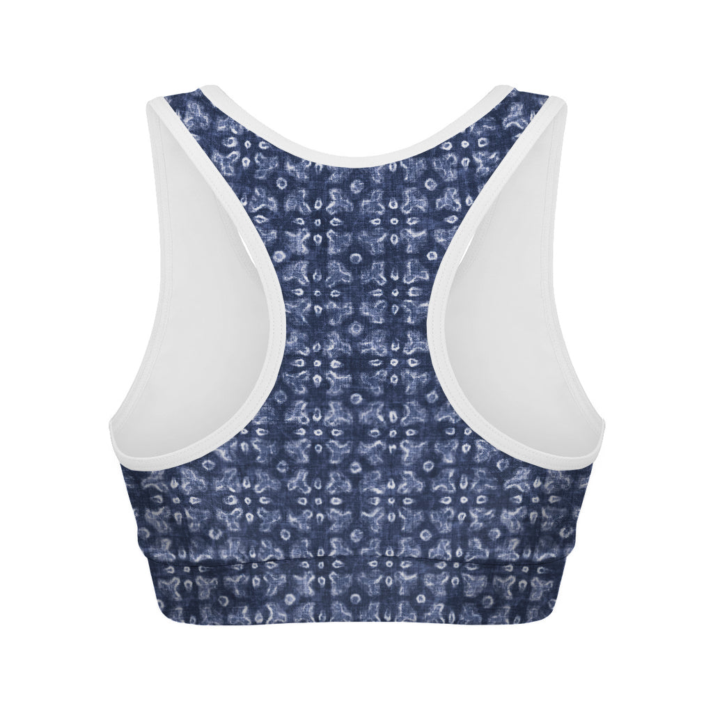 Shibori Floral Pattern Print Women's Sports Bra