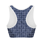 Shibori Floral Pattern Print Women's Sports Bra
