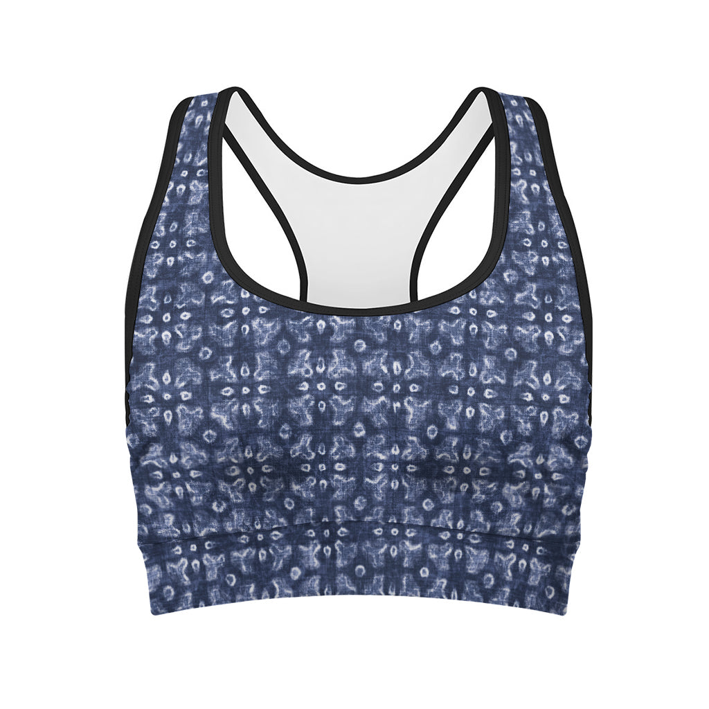 Shibori Floral Pattern Print Women's Sports Bra