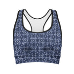 Shibori Floral Pattern Print Women's Sports Bra