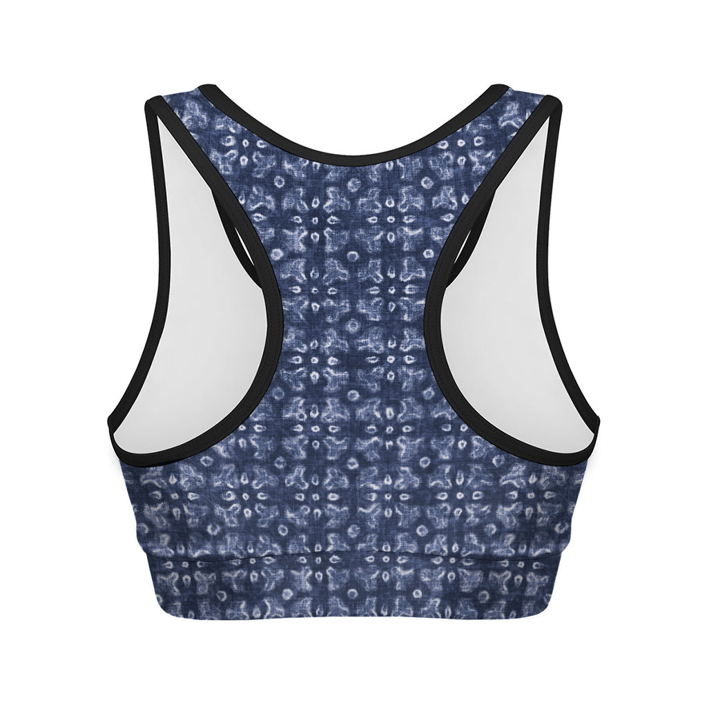 Shibori Floral Pattern Print Women's Sports Bra