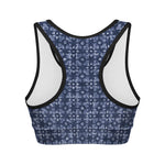 Shibori Floral Pattern Print Women's Sports Bra