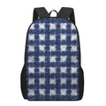 Shibori Grid Pattern Print 17 Inch Backpack
