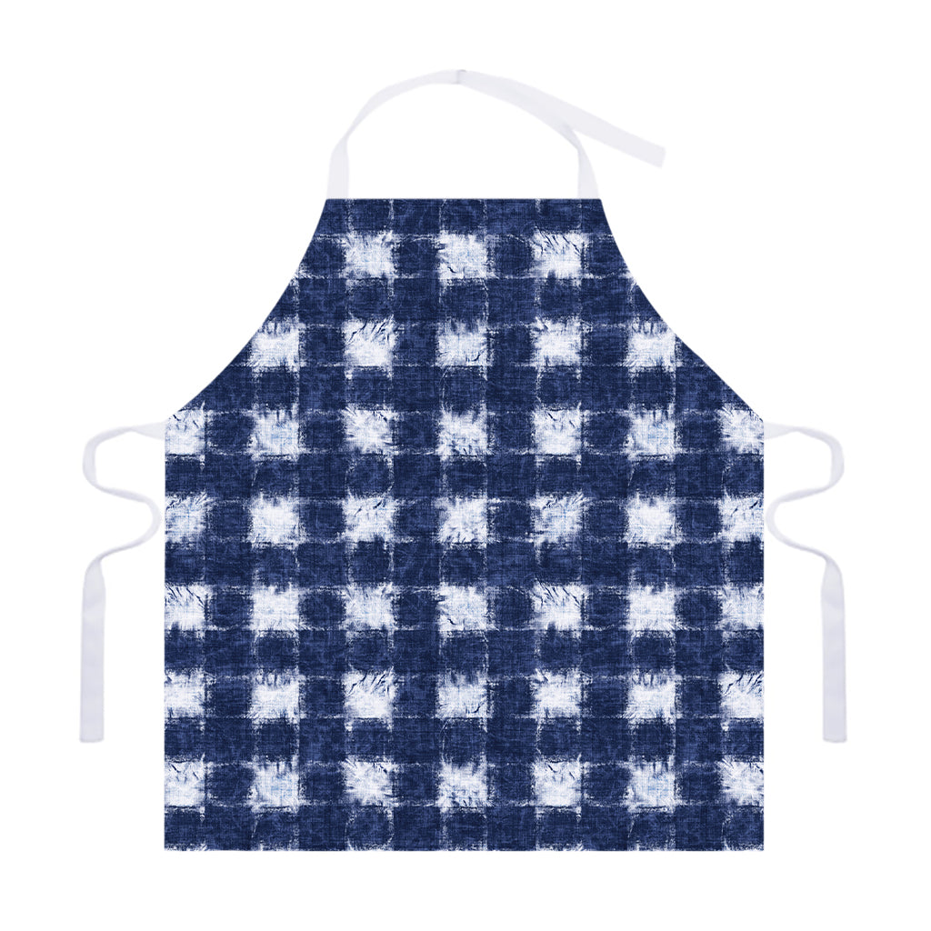 Shibori Grid Pattern Print Adjustable Apron