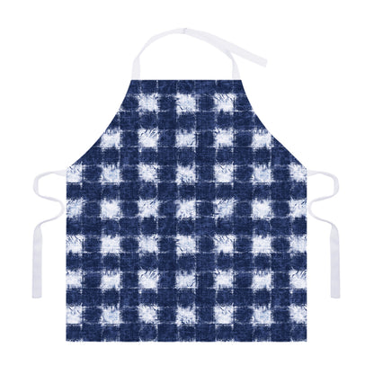 Shibori Grid Pattern Print Adjustable Apron