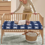 Shibori Grid Pattern Print Baby Crib Sheet