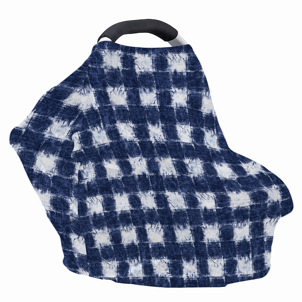 Shibori Grid Pattern Print Baby Seat Cover