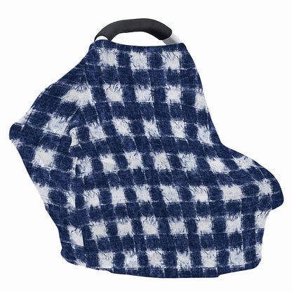 Shibori Grid Pattern Print Baby Seat Cover