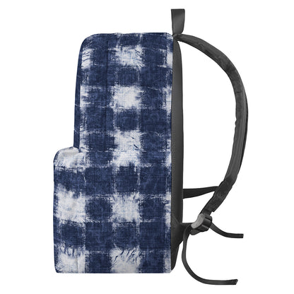 Shibori Grid Pattern Print Backpack