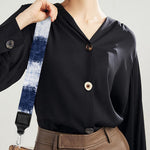 Shibori Grid Pattern Print Bag Strap