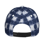 Shibori Grid Pattern Print Baseball Cap