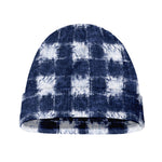 Shibori Grid Pattern Print Beanie