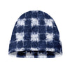 Shibori Grid Pattern Print Beanie