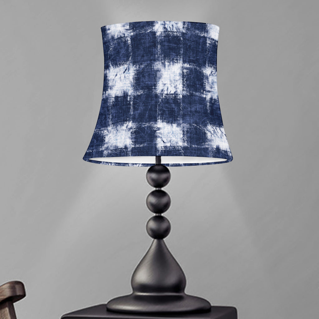 Shibori Grid Pattern Print Bell Lamp Shade