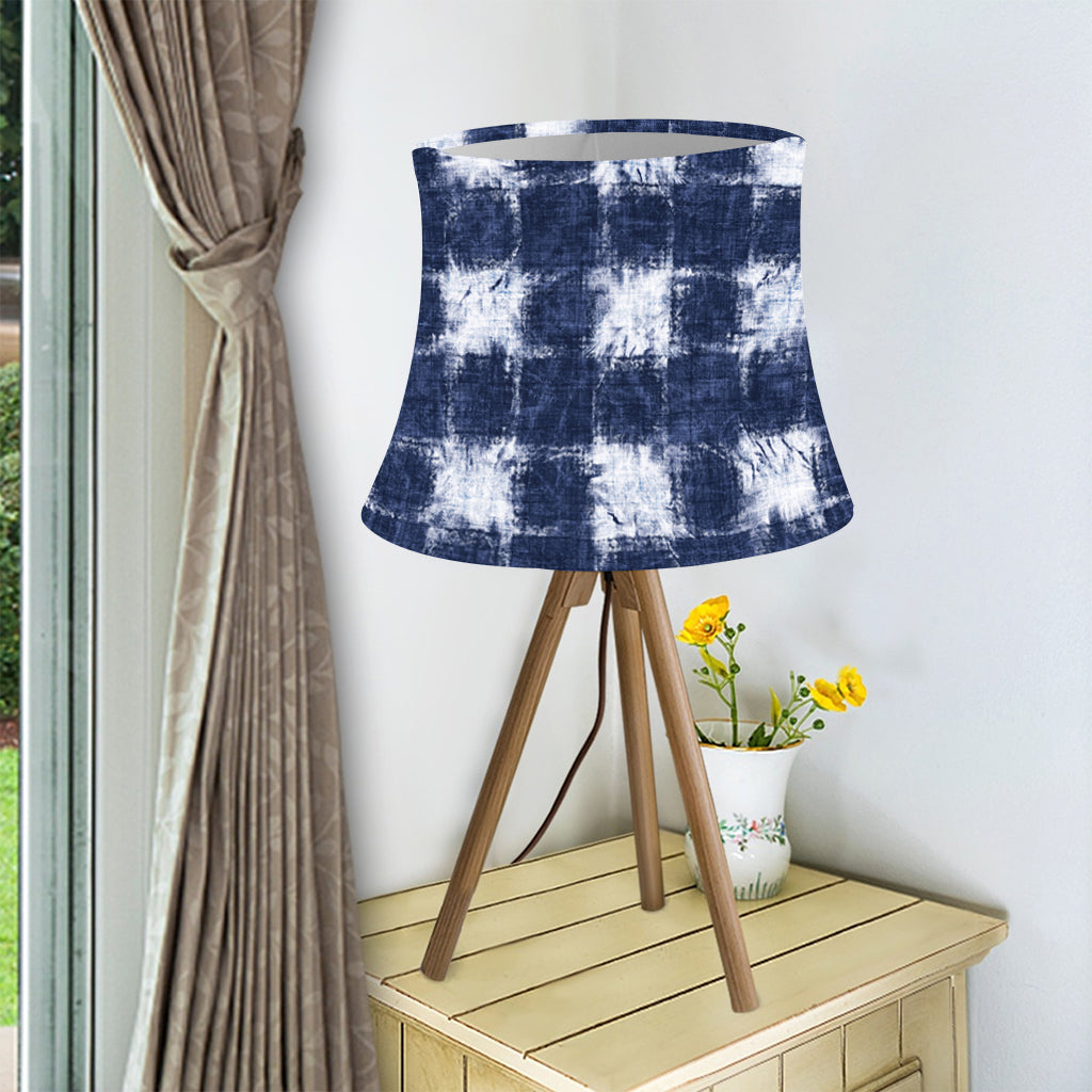 Shibori Grid Pattern Print Bell Lamp Shade