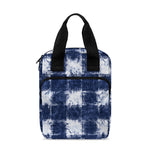 Shibori Grid Pattern Print Bible Tote Bag