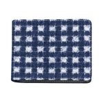 Shibori Grid Pattern Print Bifold Wallet