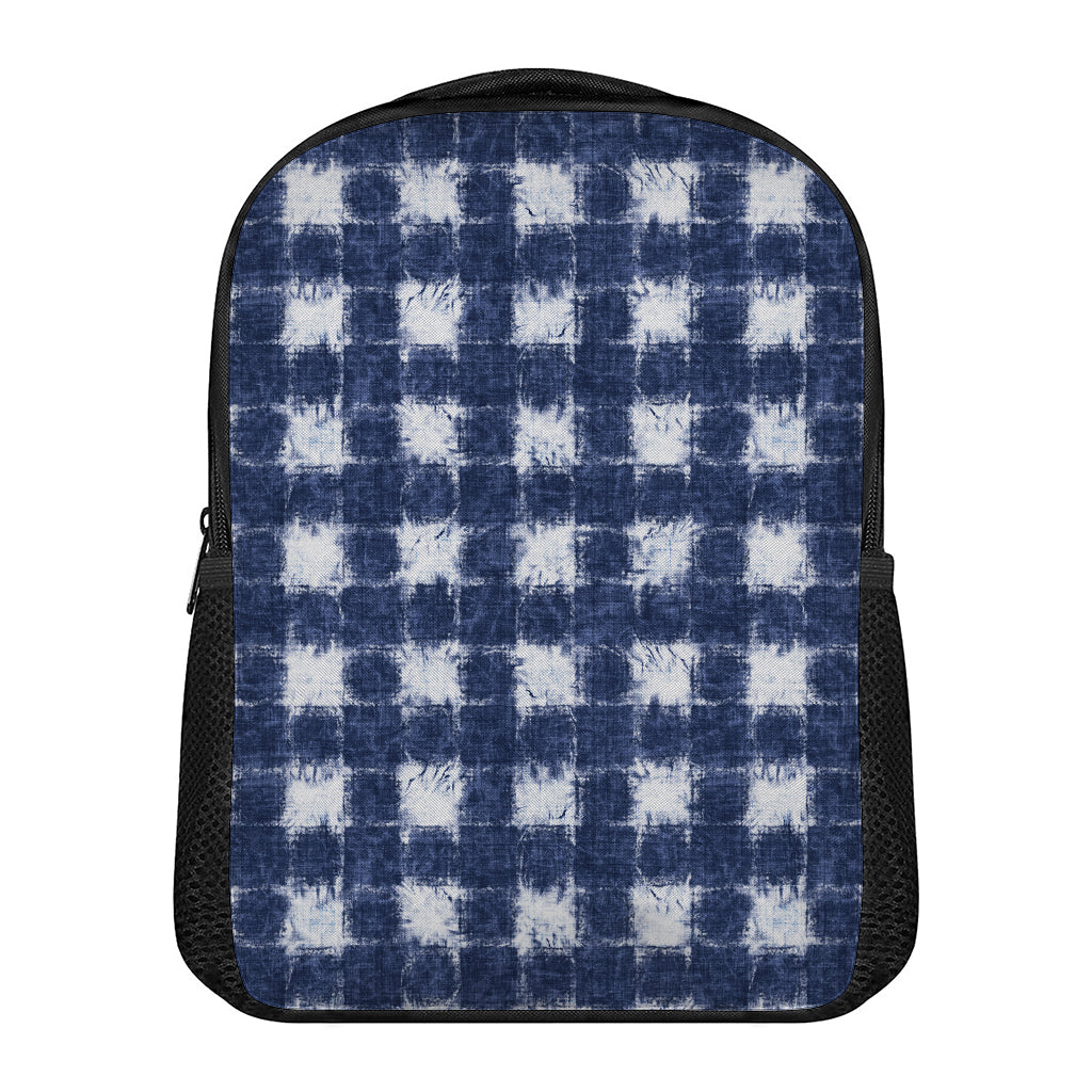 Shibori Grid Pattern Print Casual Backpack
