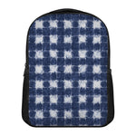 Shibori Grid Pattern Print Casual Backpack