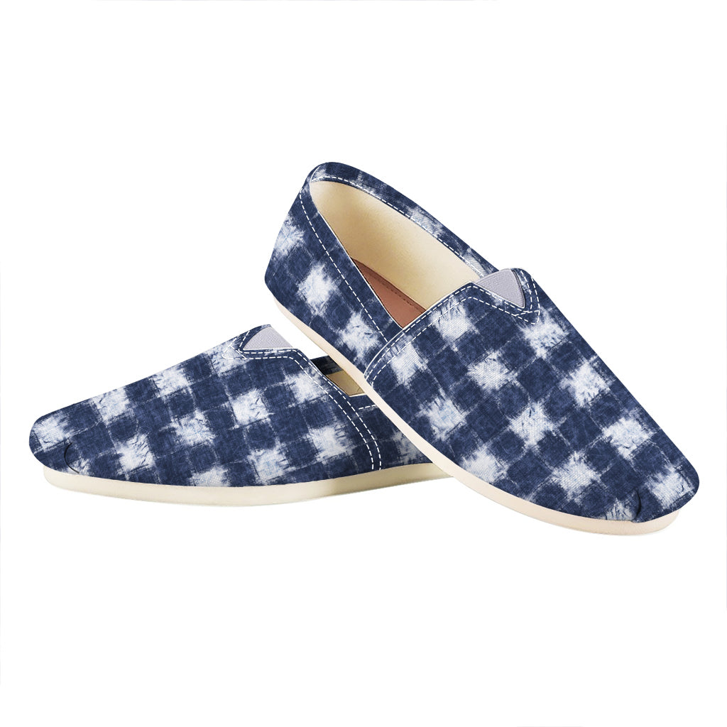 Shibori Grid Pattern Print Casual Shoes