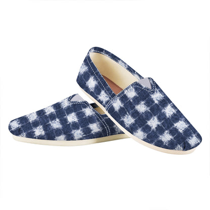 Shibori Grid Pattern Print Casual Shoes