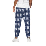 Shibori Grid Pattern Print Cotton Pants