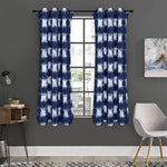 Shibori Grid Pattern Print Curtain