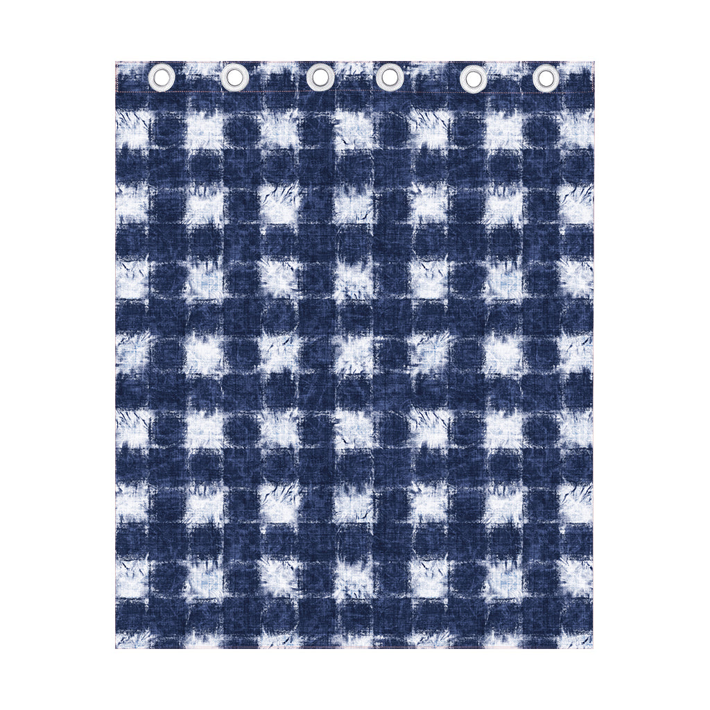 Shibori Grid Pattern Print Curtain