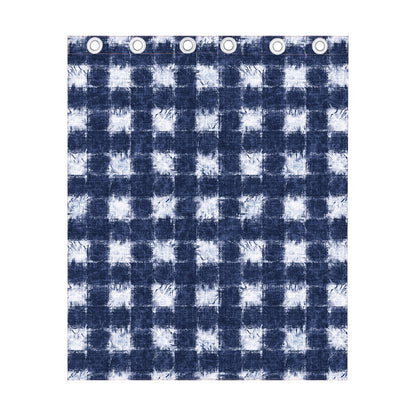 Shibori Grid Pattern Print Curtain