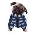 Shibori Grid Pattern Print Dog Zip Up Jacket