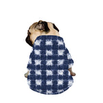 Shibori Grid Pattern Print Dog Zip Up Jacket