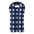 Shibori Grid Pattern Print Double Neoprene Wine Tote
