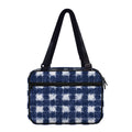 Shibori Grid Pattern Print Double Strap Bible Bag