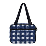 Shibori Grid Pattern Print Double Strap Bible Bag
