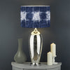 Shibori Grid Pattern Print Drum Lamp Shade