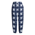 Shibori Grid Pattern Print Fleece Lined Knit Pants