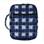 Shibori Grid Pattern Print Front Pocket Bible Bag