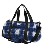 Shibori Grid Pattern Print Gym Bag