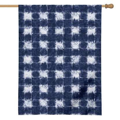 Shibori Grid Pattern Print House Flag
