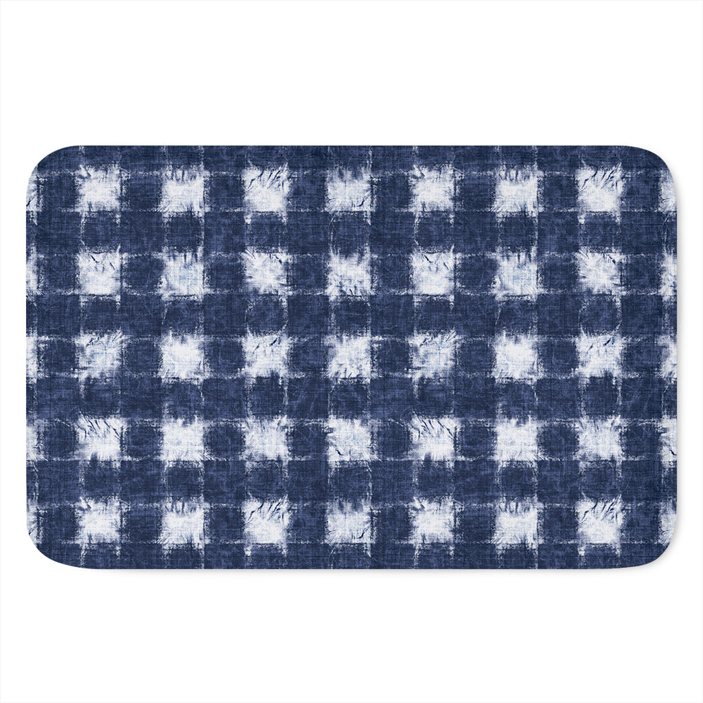Shibori Grid Pattern Print Indoor Door Mat