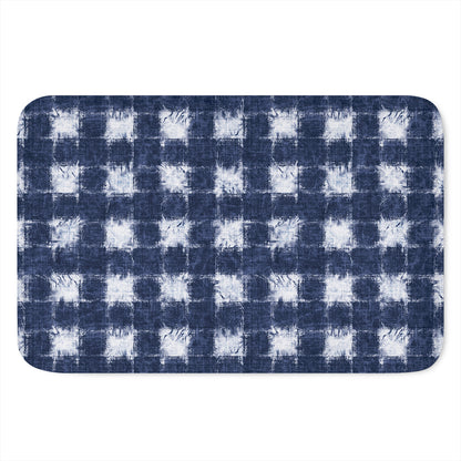 Shibori Grid Pattern Print Indoor Door Mat