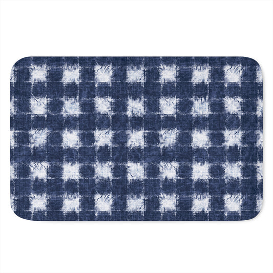 Shibori Grid Pattern Print Indoor Door Mat