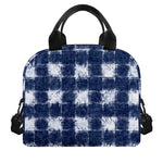 Shibori Grid Pattern Print Insulated Lunch Bag
