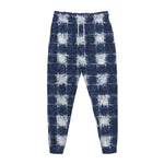 Shibori Grid Pattern Print Jogger Pants