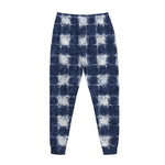 Shibori Grid Pattern Print Jogger Pants
