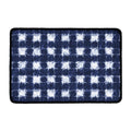 Shibori Grid Pattern Print Kitchen Mat