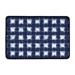 Shibori Grid Pattern Print Kitchen Mat