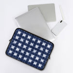 Shibori Grid Pattern Print Laptop Sleeve