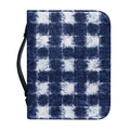 Shibori Grid Pattern Print Leather Bible Cover
